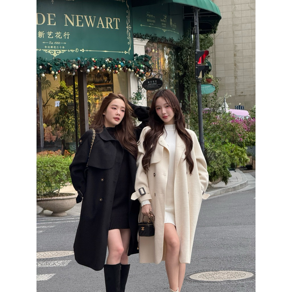 Puri & Me Claire Premium Cashmere Wool Trench Coat โค้ทยาว