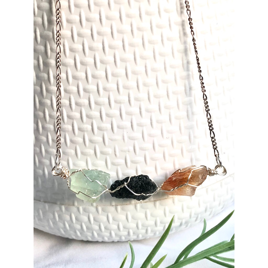 Natural Stone aqumarin with opal stone with Rube zoisite beautiful design handmade pendant💓💚🤍