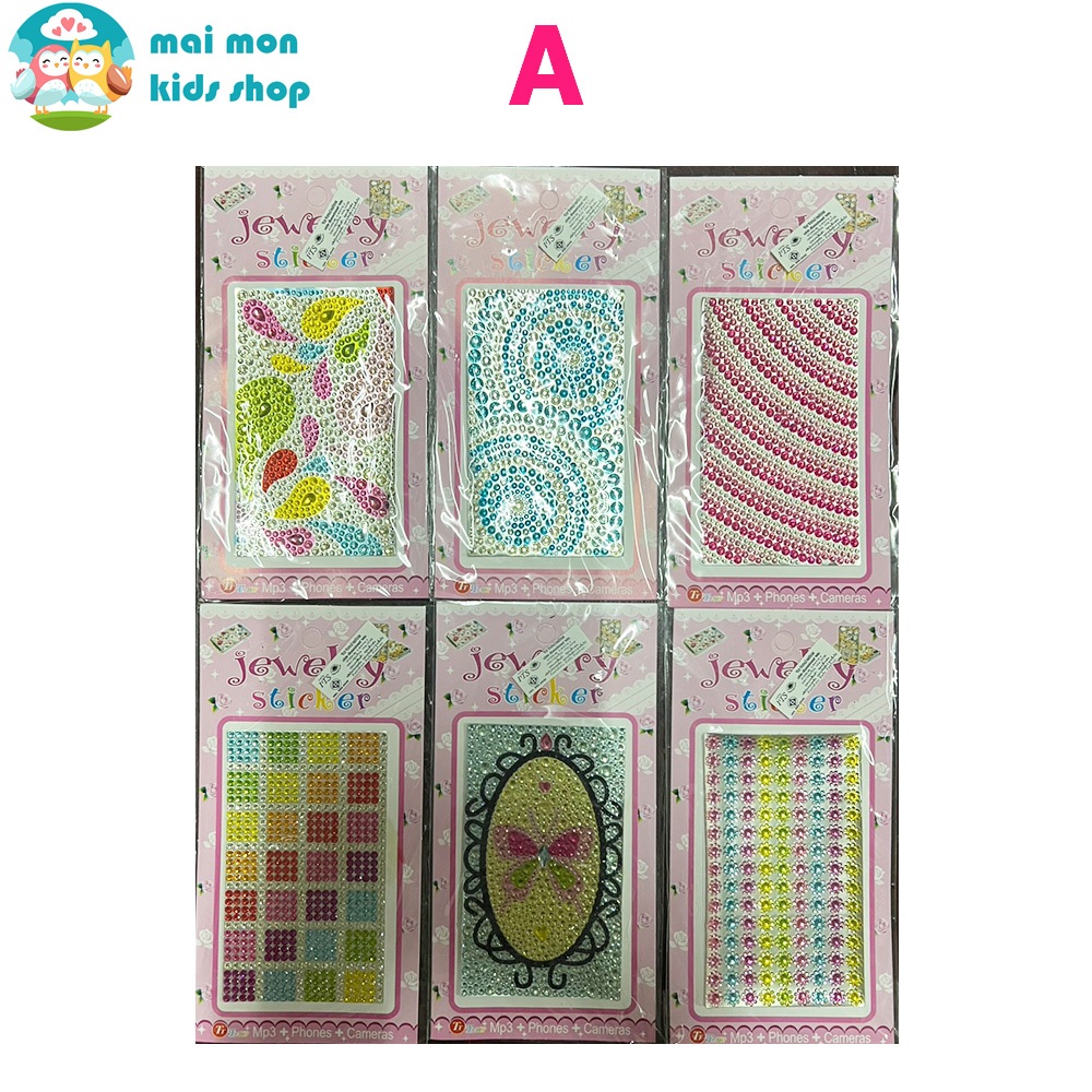 สติ๊กเกอร์ เพชร Jewery Sticker(ชุดละ 6 แผ่น) ประดับตกแต่ง เคสโทรศัพท์ สิ่งประดิษฐ์