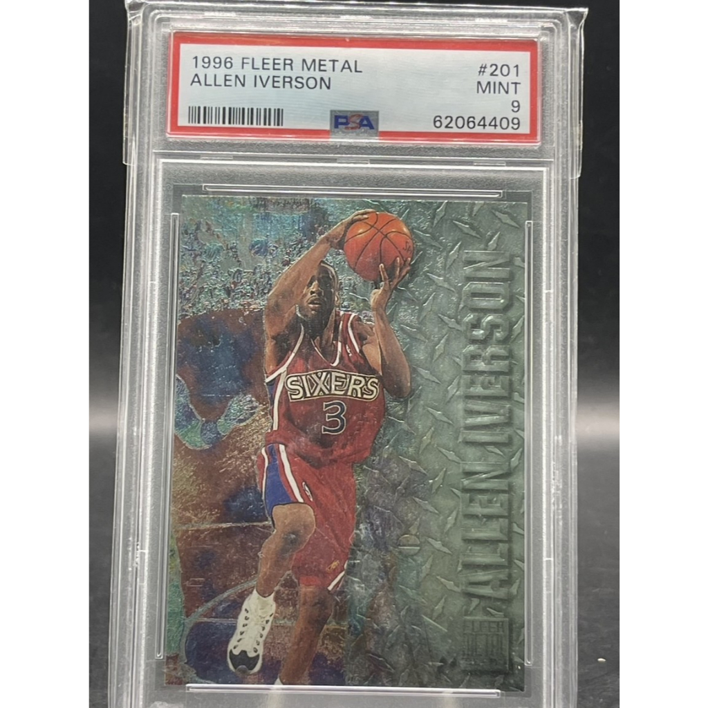 1996 Fleer Metal Allen Iverson #201 Rookie Card (PSA 9 Mint)