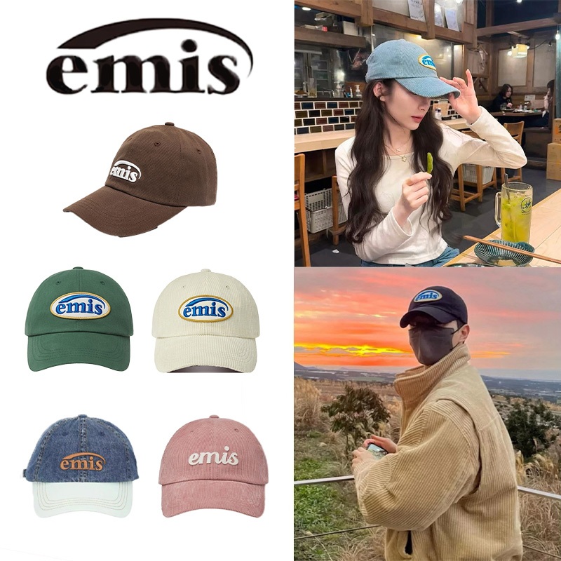 [สินค้าเกาหลีแท้] หมวกเบสบอล EMIS มีให้เลือกหลากหลายสีและสไตล์ เนื้อผ้าสวมใส่สบาย ระบายอากาศได้ดี พร้อมส่งทันที