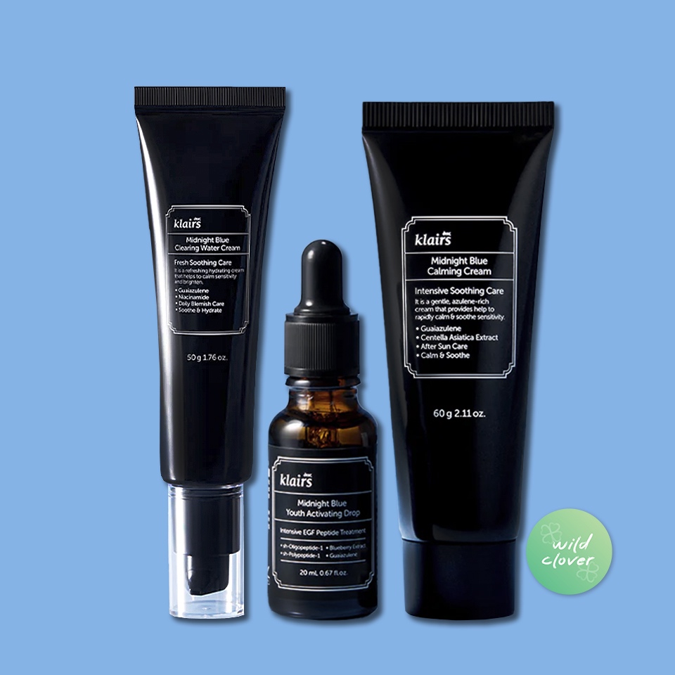 🍀 DEAR KLAIRS : แท้พร้อมส่ง midnight blue youth activating drop, calming cream, clearing water cream