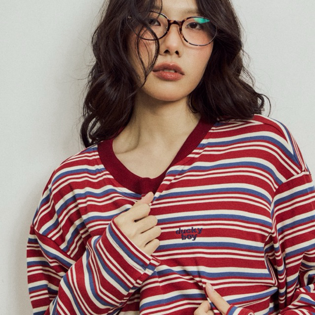 DUCKYBOY OVERSIZED STRIPED TEE (long sleeve) เสื้อยืด แขนยาว