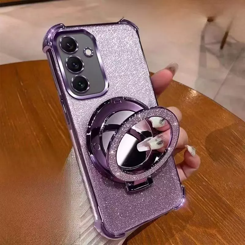 เคสกากเพชร+ขา สำหรับ Samsung A07 A17 A06 A36 A56 A16 A55 A03S A02S /S25FE S24FE เคสกันกระแทกพร้อมขาตั้ง