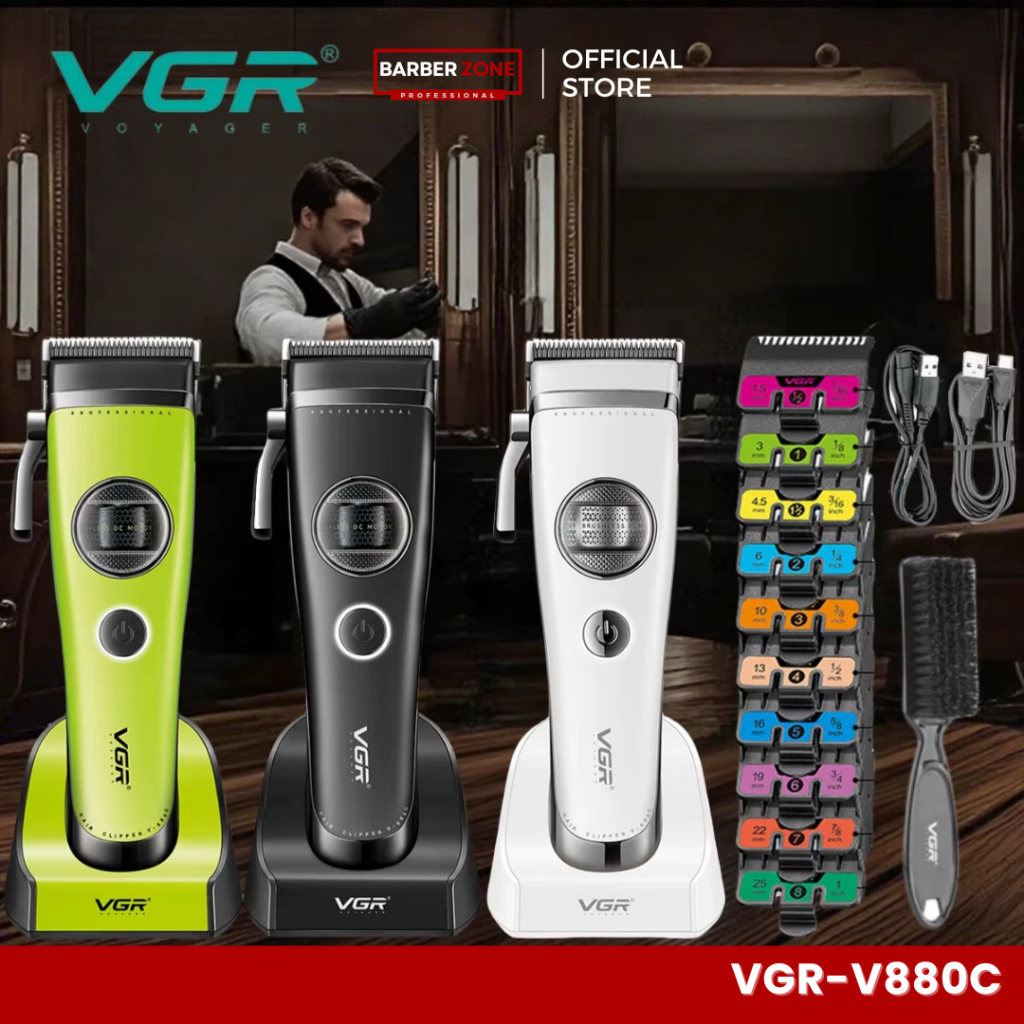 VGR-V880C ปัตตาเลี่ยนตัดผม ไร้สาย พร้อมแท่นชาร์จ