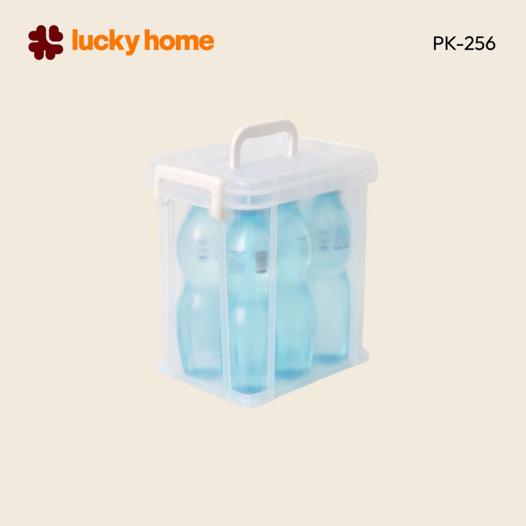 LUCKY HOME กล่องพลาสติกหูล็อกอเนกประสงค์ ขนาด : 17.5(ก) x 24.5(ย) x 26(ส) cm ความจุ : 7L PK-256