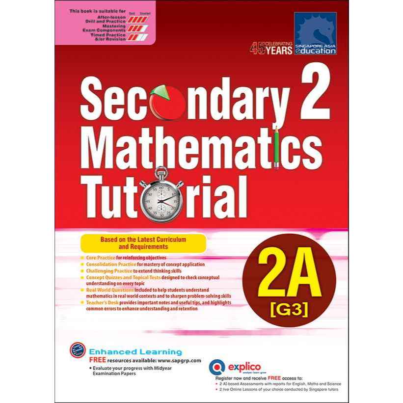 GSAP_แบบฝึหัดคณิตศาสตร์มัธยมศึกษาปีที่ 2 Secondary 2 Mathematics Tutorial 2A [G3]