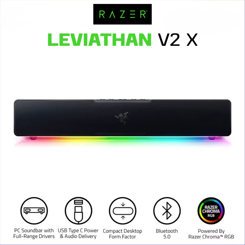 Razer Leviathan V2 X – ซาวด์บาร์พีซี RGB เสียงทรงพลังแบบฟูลเรนจ์