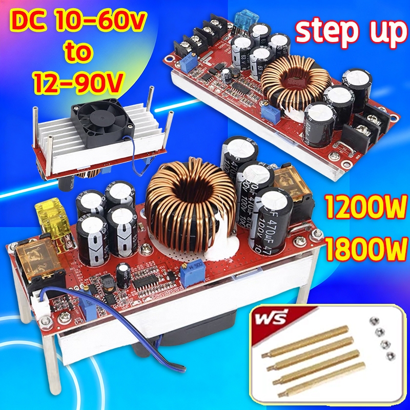 🏆ป้องกันไฟเกิน ลัดวงจ🏆โมดูลสเต็ปอัพ Boost Converter 1200W/1800W 20A/30A step up dc วงจรเพิ่ม แรงดันไฟฟ้า ตัวจ่ายกำลังไฟค