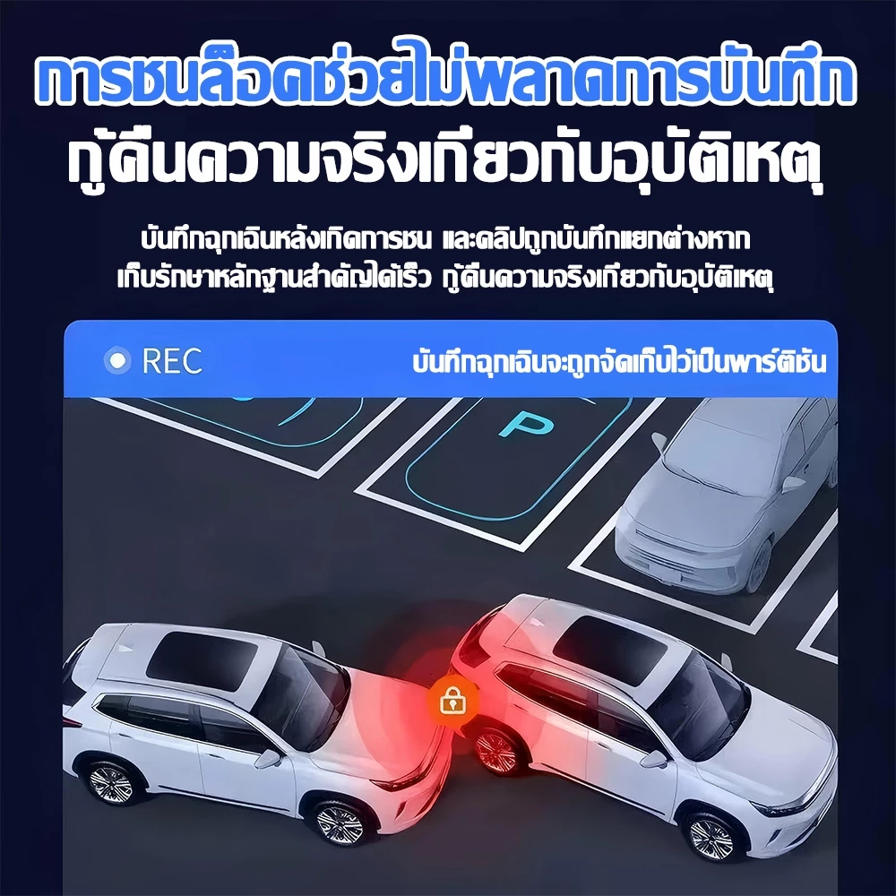 ประกัน10ปี Full HD กล้องติดรถยนต์ 4K+WIFI+3กล้อง รองรับบันทึกขณะจอด24ชม wifi ดูผ่านมือถือ พร้อมเมม32/64/128GB Car Camera thumbnail 9