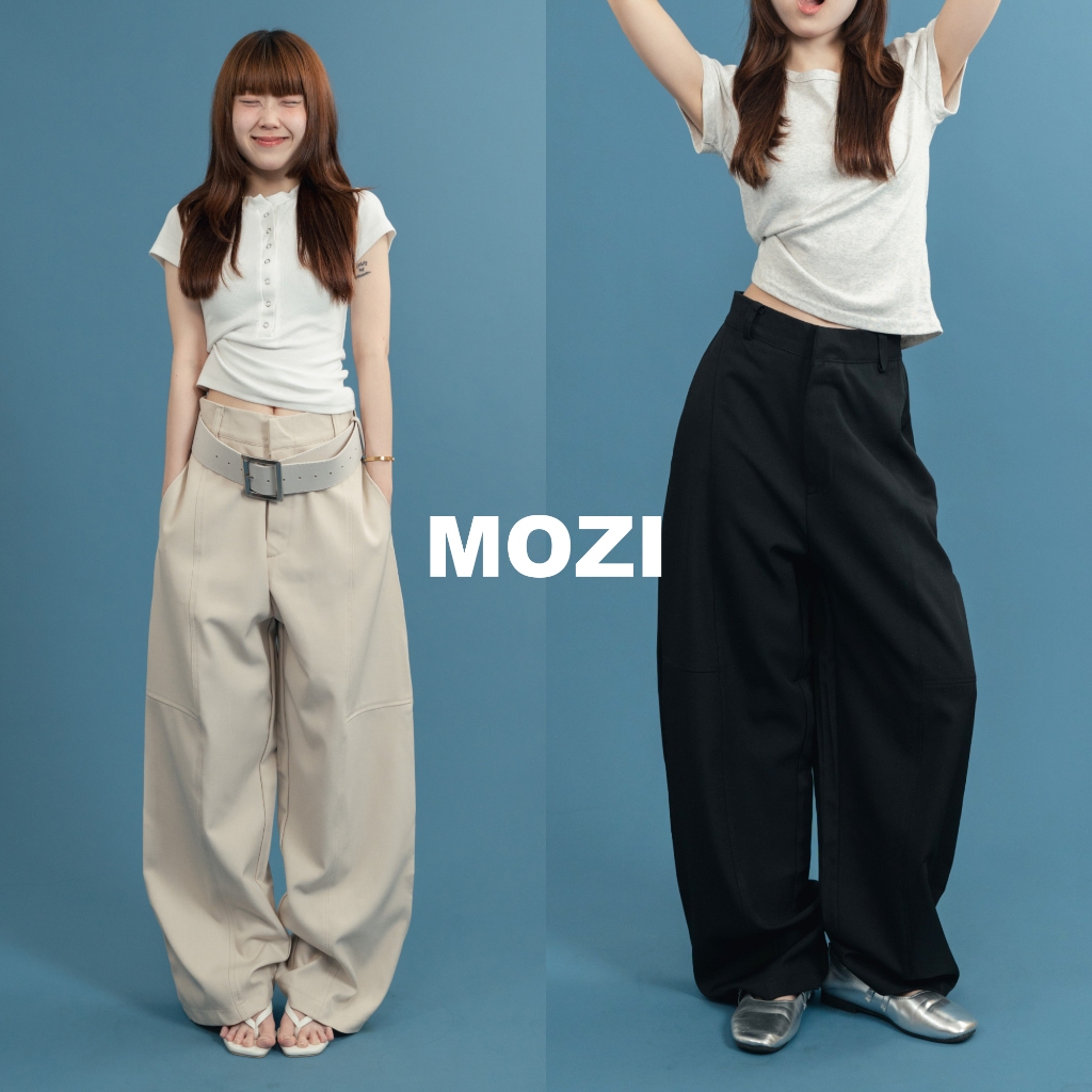 Mozi_SP087 – กางเกงทรงบอลลูน Barrel Pants ขาโค้งมน พรางต้นขา ใส่สบาย หุ่นดูเพรียวทุกมุม | SudPung