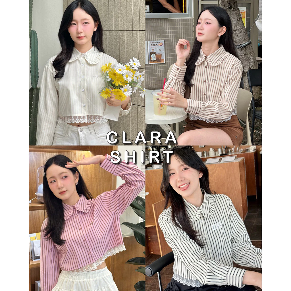 imily.style : Clara shirt แต่งระบายลูกไม้ lot.2โลโก้ใหม่เป็นโลโก้ลูกไม้
