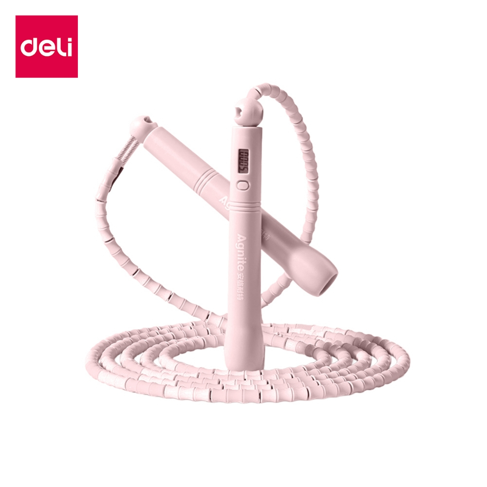Deli เชือกกระโดด 2.6 เมตร จอนับแคลอรี เชือกกระโดดกีฬา ปรับสายได้ ด้ามจับกันลื่น น้ำหนักเบา Jump Rope