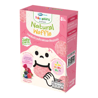 ฺBaby natura (1กล่อง)วาฟเฟิลข้าวกล้องหอมมะลิอบกรอบ รสน้ำเบอร์รี่รวมผสมบีทรูท 20 กรัม-เบอร์รี่บีทรูท(F-B926-N01-Z9)