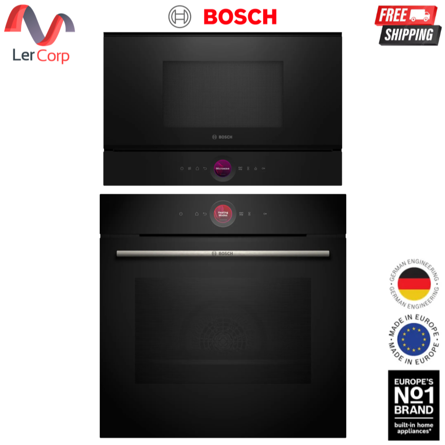 (Bosch) เตาอบแบบฝั่งขนาด 60 cm HBG7341B1 + ไมโครเวฟแบบฝั่ง BFL7221B1K