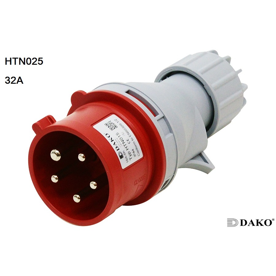 DAKO Power Plug รุ่น HTN025 32A 380V-415V 5Poles(3P+N+E) IP44 E@h6 ปลั๊กตัวผู้