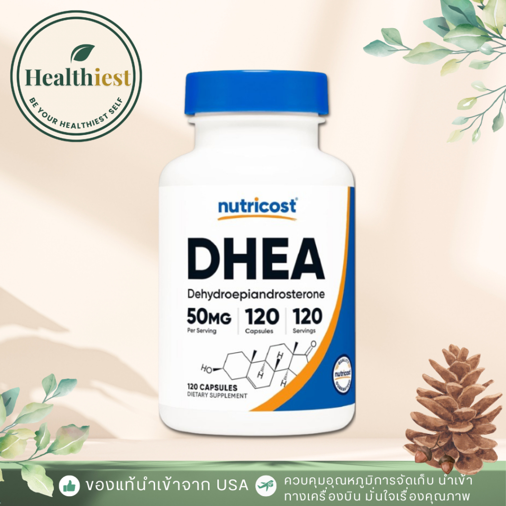 พร้อมส่ง Nutricost DHEA 50mg 120 Capsules ช่วยเสริมสร้างกล้ามเนื้อ