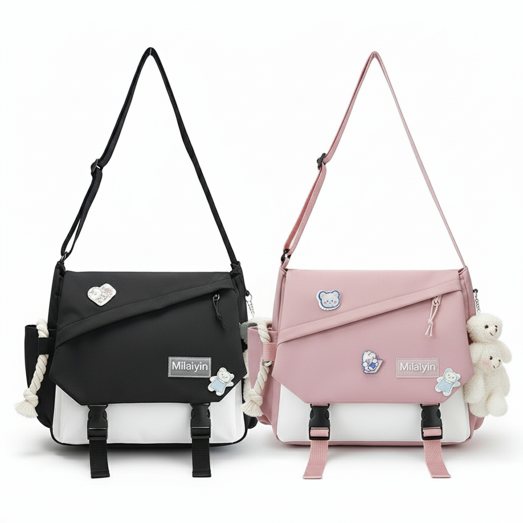 C1620  กระเป๋าสะพายข้าง ใบใหญ่ **ไม่มีพวงกุญแจตุ๊กตา**