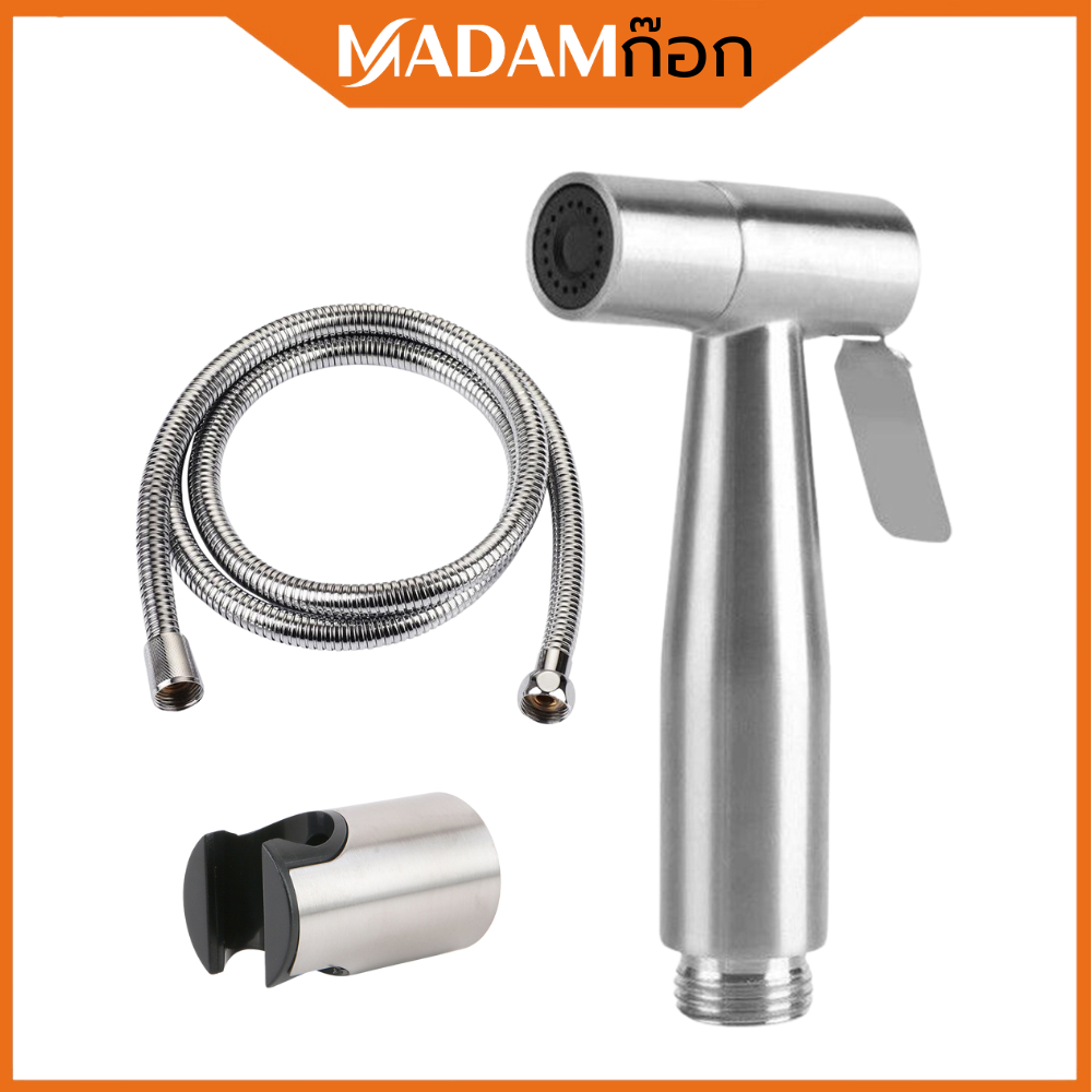 🔥ถูกที่สุด🔥มาดามก๊อก หัวฉีดชำระ ชุดสายฉีดชำระ ที่ฉีดก้น ครบชุด สแตนเลสแท้ MA-G-R111