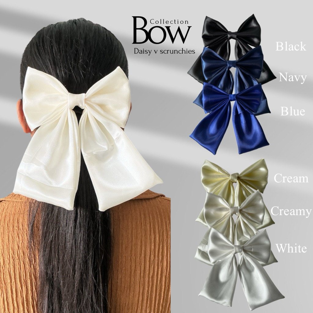 โบว์ติดผม(หางตัด) • Daisy v scrunchies • bow collection • สีพื้นใส่ไปโรงเรียนและโอกาสต่างๆ