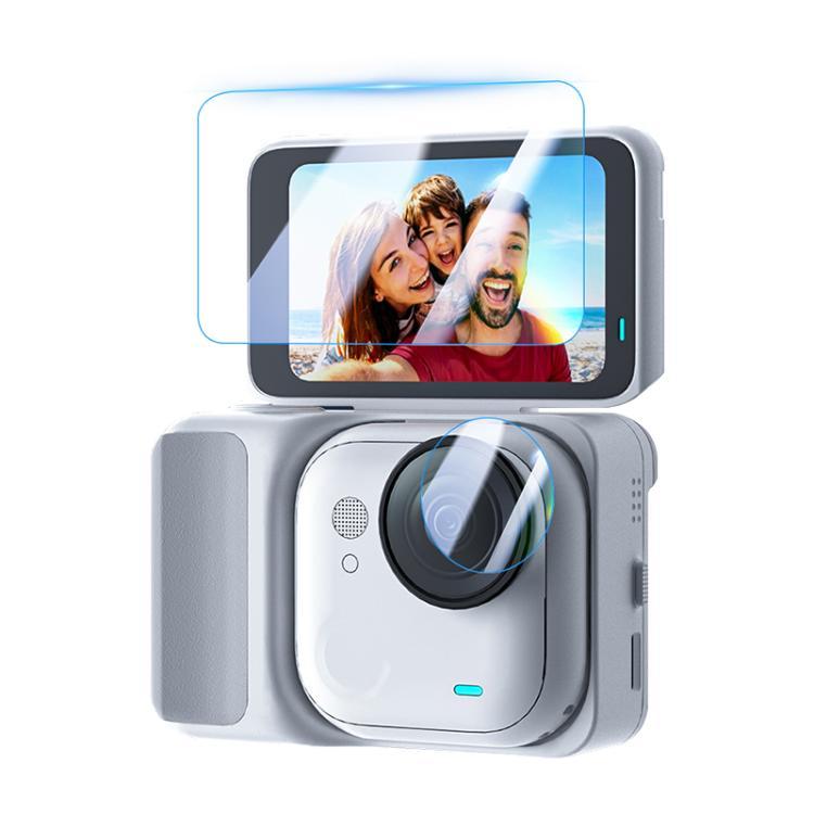 PULUZ For Insta360 GO Ultra 2 in 1 Screen + Lens Tempered Glass Film (Transparent) ฟิล์มกระจกนิรภัย