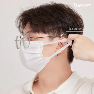 Weness วีเนสหน้ากากอนามัย รุ่นวีเเคร์ (Size L) หูหนา นุ่มพิเศษ ไม่เจ็บหู แพ็คแยกซอง อ่อนโยนต่อผิวหน้า