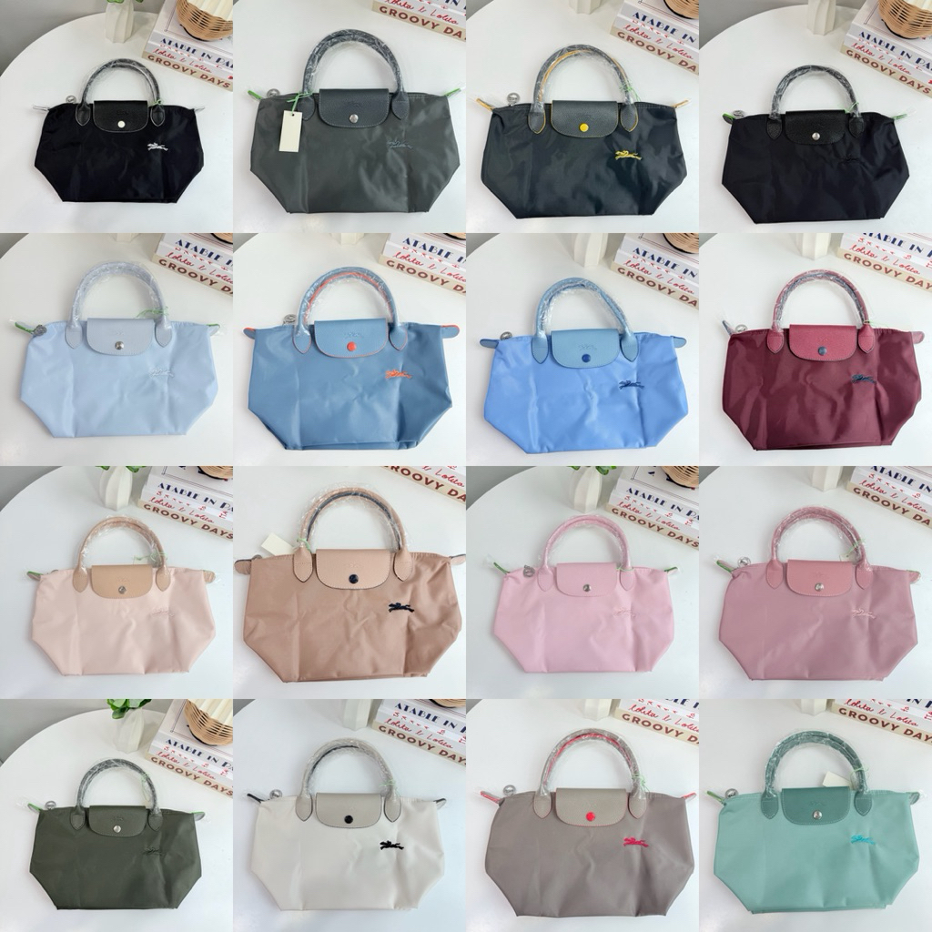 19 สี🩵 กระเป๋าถือ น้องชอม size s หูสั้น ผ้า nylon โทนสีน่ารัก พร้อมส่ง