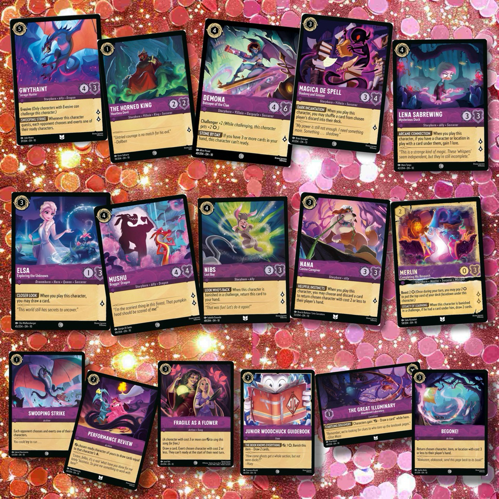 Disney Lorcana Set 10 Amethyst ระดับ C,U ( Non Foil ) ทุกใบ