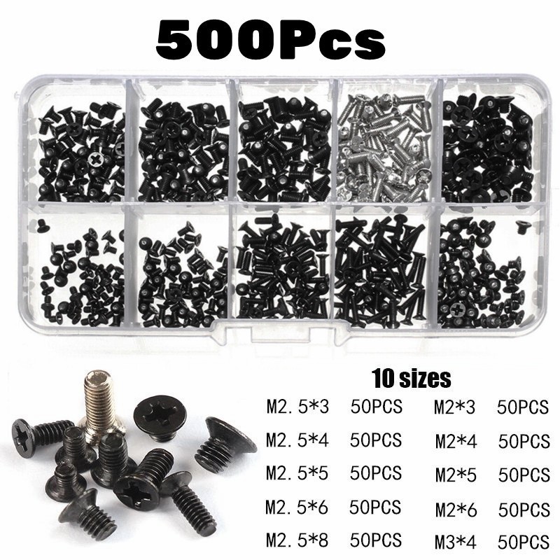 500ชิ้นมินิกล่องสกรู-18ประเภทdiy-คอมพิวเตอร์ประกอบเปลี่ยนสกรู-แล็ปท็อปซ่อมสกรูชุด-โน๊ตบุ๊คมินิหัวแบนโลหะสกรูชุด - รูปที่ 4