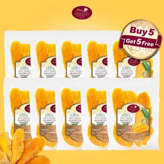 ศรีวรรณาโกลด์ มะม่วงอบแห้ง 100 กรัม 5 แถม 5 (SRIWANNA GOLD Dried Mango 100 g.Buy 5 Free 5)