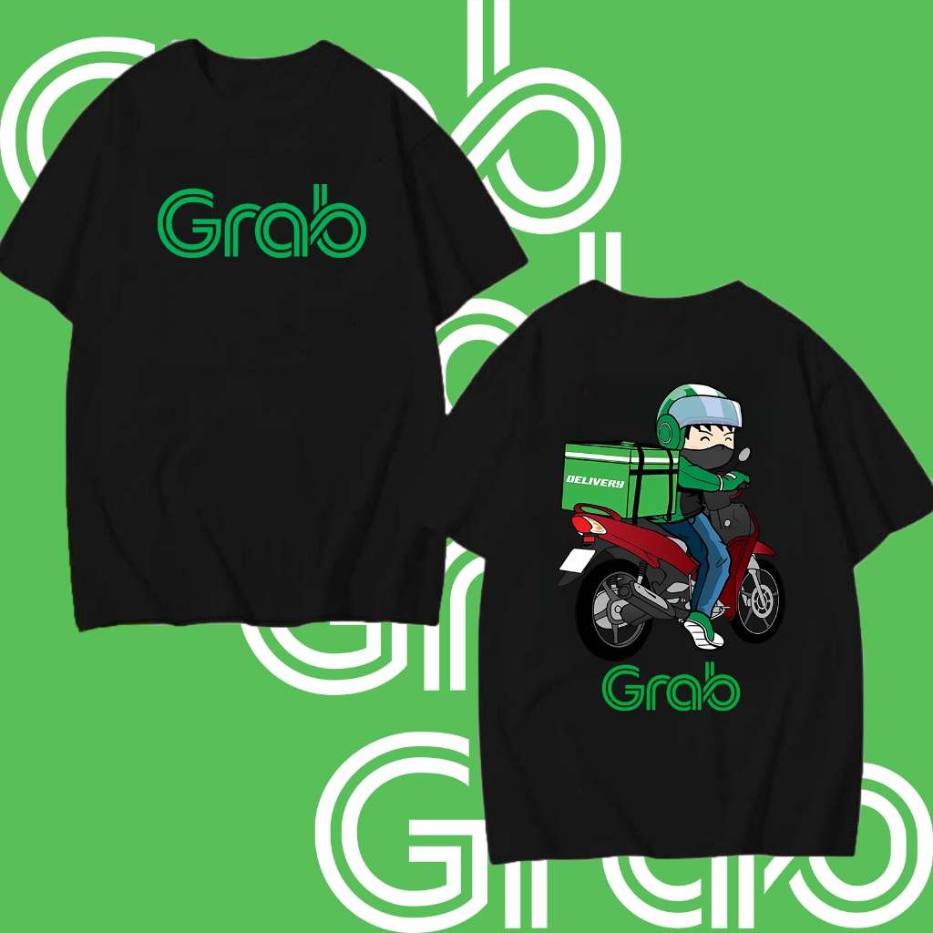 S-5XL  เสื้อยืด กันลม ตามแบบ แกร็บ ฟูด (GrabFood)   men's T-shirt เสื้อยืดลำลองฤดูร้อน เหมาะสำหรับทั้งชายและหญิง