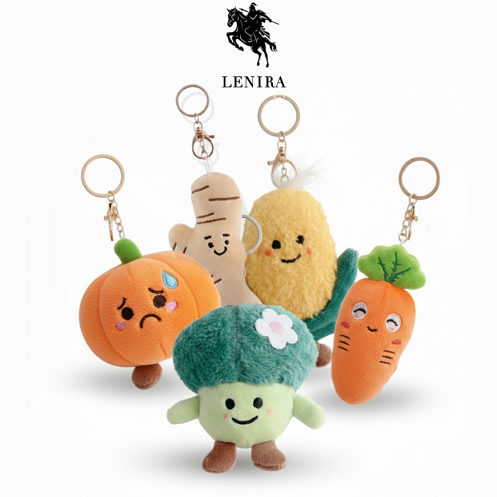 ส่งด่วน Lenira (B1996) พร้อมส่ง พวงกุญแจรวมน้องผักน่ารัก จี้ตุ๊กตา