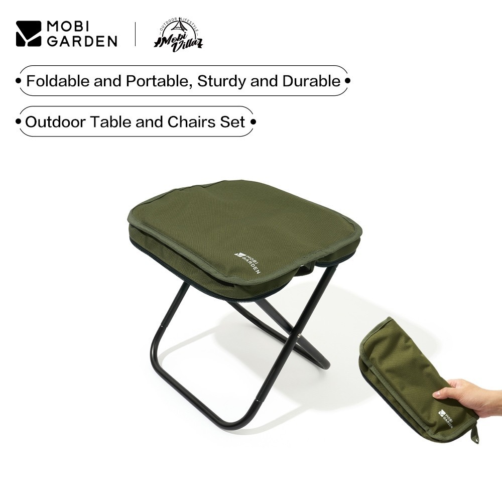 MOBI GARDEN เก้าอี้พับสําหรับตั้งแคมป์กลางแจ้งสําหรับใช้ในบ้านเก้าอี้ตกปลากระเป๋าถือเข้าม้าขนาดเล็ก