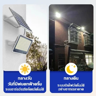【ซื้อ 1 แถม 1】ไฟโซล่าเซลล์ ไฟโซล่าเซล 10000W LED Solar Light IP67กันน้ำ กันฟ้าผ่า จับเวลาระยะไกล สายไฟ10ม