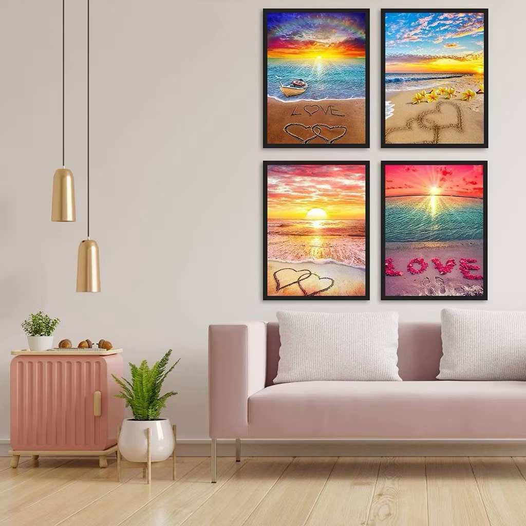 ครอสติสคริสตัล ปักครอสติส ขนาด 30 x 40 cm  ภาพติดเพชร diamond painting ศิลปะ ของเล่น DIY 5D สำหรับตกแต่งบ้าน ของขวัญ - รูปที่ 5