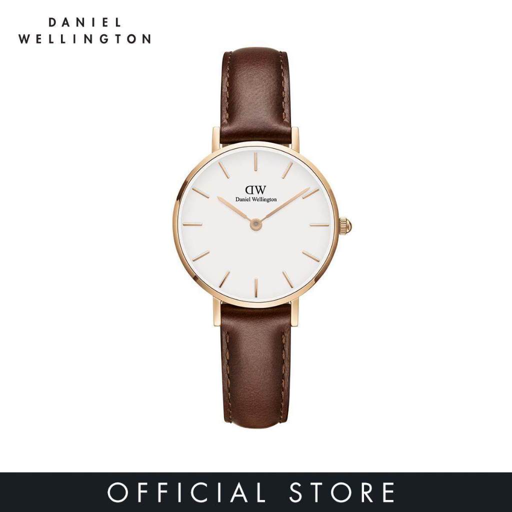 Daniel Wellington นาฬิกาข้อมือ Petite ST Mawes RG White 32มม สีน้ำตาล