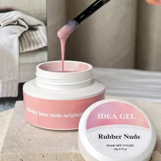 Rubber base (แบบกระปุก) สี Nude&Clear Idea gel เบสหนาเสริมหน้าเล็บ สำหรับเล็บไม่แข็งแรง เล็บบางฉีกง่าย (ไม่ร้อนหน้าเล็บ)