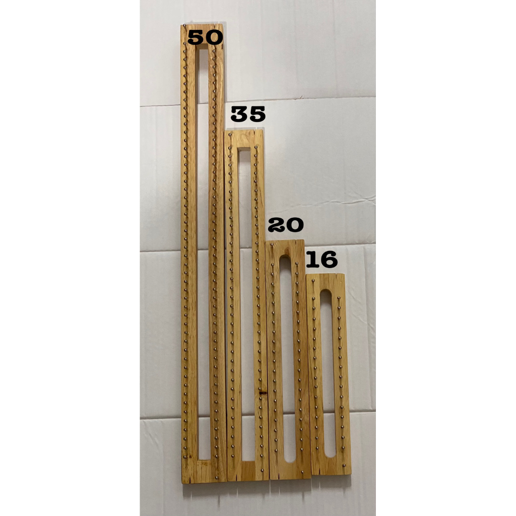 บล็อกไม้ถักผ้าพันคอ,บล็อกไม้ตะปูมี 3ขนาด16,20,35,50หลัก สำหรับถักหมวก ถักผ้าพันคอ