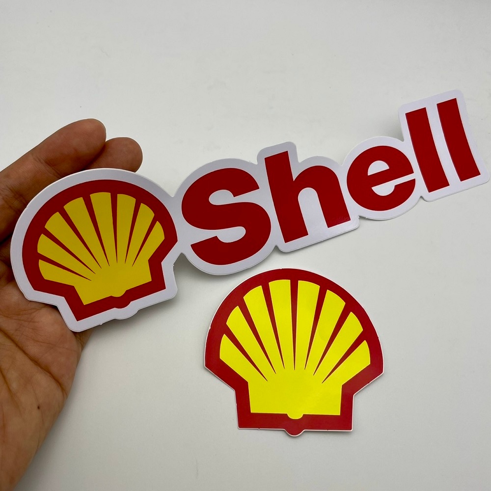 สติ๊กเกอร์ Shell สีแดง 2ชิ้น สติกเกอร์ PVC กันน้ำ แต่งรถ Racing ติดรถ มอเตอร์ไซค์ รถยนต์ กระบะ ติดกระจก ข้างรถ ท้ายรถ