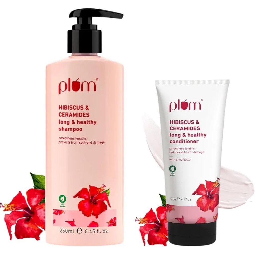 🌺 Plum Hibiscus & Ceramides Shampoo Conditioner แชมพู ครีมนวดผมนุ่ม ชุ่มชื้น  ไม่ชี้ฟู 🌺 175g (หมดอายุ 08/2026)