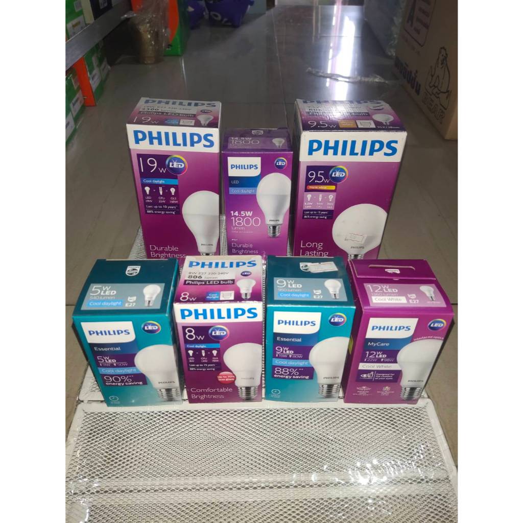 หลอดไฟ หลอด LED Philips ฟิลิปส์ Essential LED Bulb E27 5W 8W 9W 9.5W 14.5W 19W