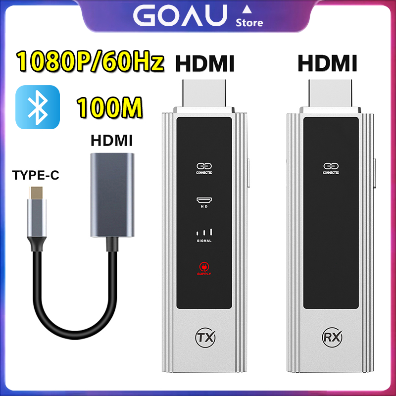 [🔥เวอร์ชันอัพเกรดใหม่] อุปกรณ์แชร์หน้าจอไร้สาย 1080P HDTV อะแดปเตอร์ HDMI Type-C ไร้สาย รับสัญญาณถึง