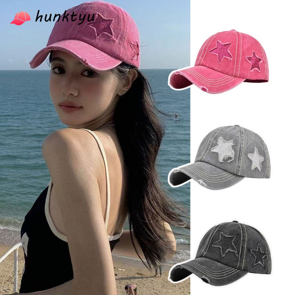 COD💕Y2k หมวกเบสบอล แนววินเทจแฟชั่น ดาวห้าแฉก หมวกเบสบอล ผู้หญิง ย้อนยุค หมวกทรงปีกกว้าง.hunktyu