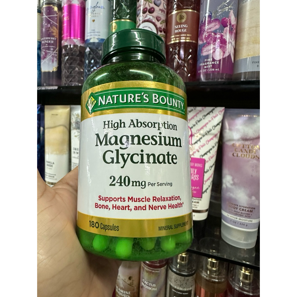 Nature’s Bounty Magnesium Glycinate 240 mg  180 Cap แคปซูล Exp.6/28