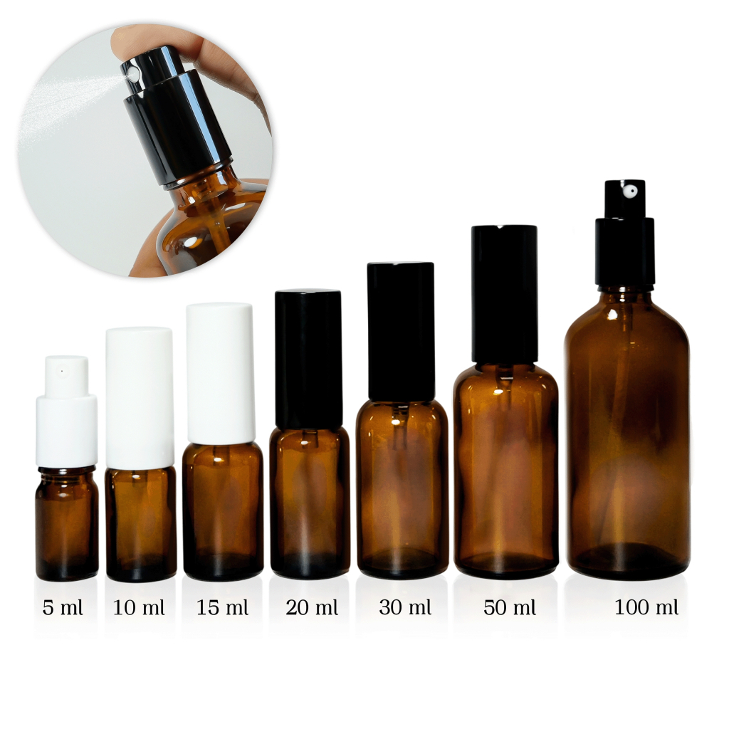 ขวดแก้วหัวปั้ม/หัวสเปรย์  YB18-T* 5/10/15/20/30/50/100ml  ขวดเซรั่ม บรรจุภัณฑ์สกินแคร์ ขวดบรรจุครีม น้ำมันหอม