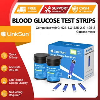 LinkSun แผ่นตรวจน้ำตาล แผ่นทดสอบ Blood Glucose test strips ส…