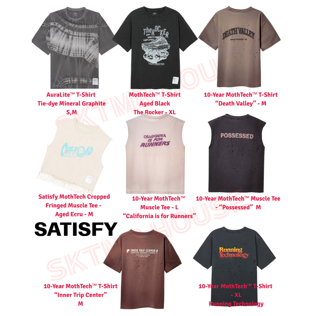 [พร้อมส่ง]  Satisfy : MothTech™ | AuraLite™  |  Rippy™ PeaceShell™Cap เสื้อยืด เสื้อกล้าม หมวก