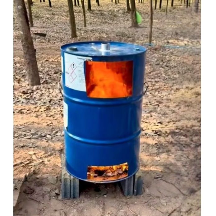 เตาเผาขยะ ถังเหล็กเผาขยะ ขนาด 200 ลิตร