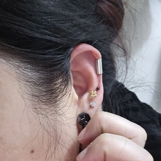 (ราคาต่อ1ข้าง)พร้อมส่ง ต่างหูแบบหนีบไม่ต้องเจาะ Earcuff สไตส์เกาหลี คุณหนู ต่างหูเพชร