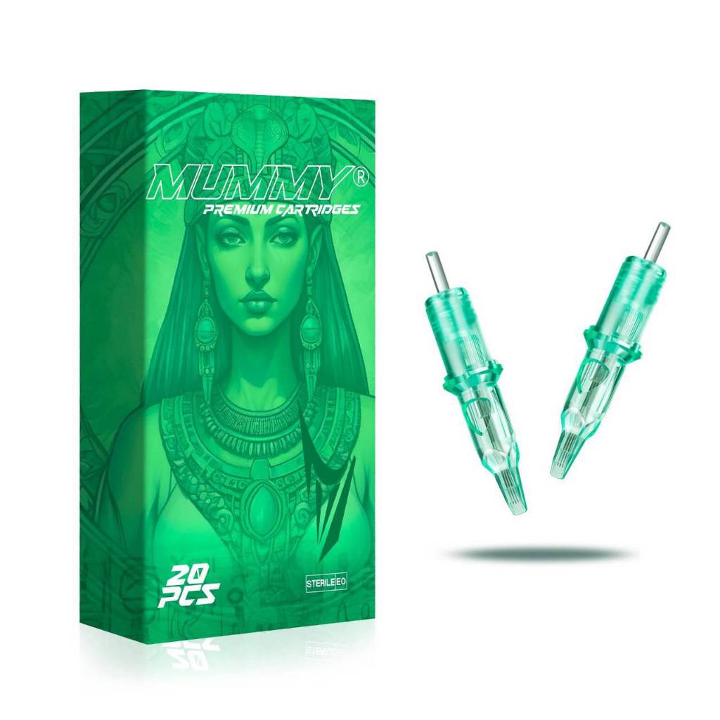 เข็มสักมัมมี่กล่องสีเขียว MUMMY new Transparent Green cartridge tattoo needles available